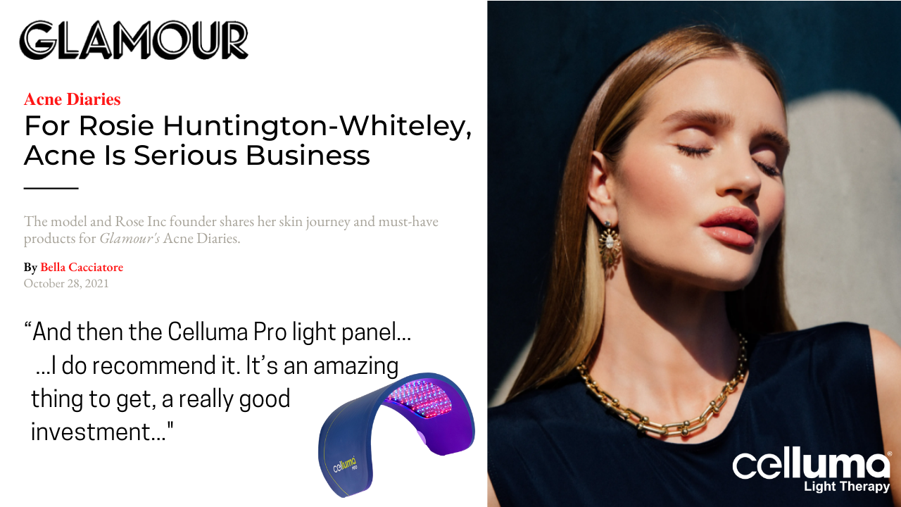 Rosie Huntington-Whitely recommending the Celluma Pro light therapy device