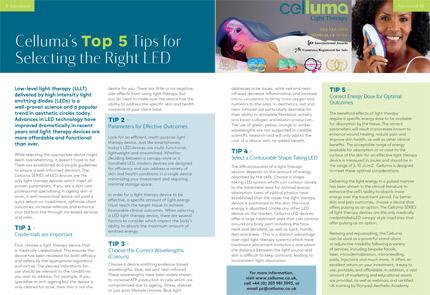 Celluma's Top 5 Tips for Selecting the Right LED