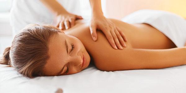 A woman enjoying a massage